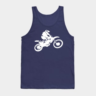 Motor X White Silhouette Dirt Bike Tank Top